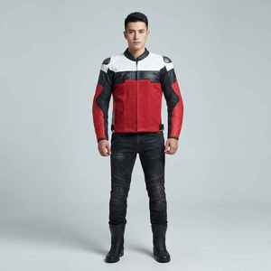 Chaqueta de Motociclismo Impermeable para Hombre, Cuello Alto, Logotipo Frontal, Protección con Armadura, para Carreras y Deportes - Product Image 3