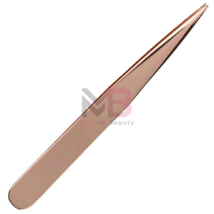 Pinzas de Cejas de Acero Inoxidable de Calidad Profesional, Personalizadas, Chapadas en Oro Rosa con Puntas Inclinadas para Uso Estético de Lujo - Product Image 4