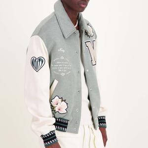 High Quality Custom Street Style Embroidered Button Color-blocked Varsity <b>Jackets</b> Men <b>Winter</b> - Product Image 6