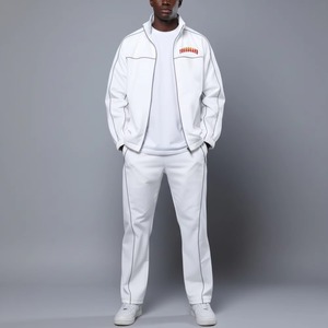 Chándal Blanco para Hombre YOURBRAND, de Color Sólido, Poliéster, Cierre de Cremallera, Bolsillos Laterales, para Otoño - Product Image 1