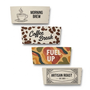 Manchon en papier kraft pour gobelets, fabriqué au Vietnam, avec logo personnalisé, écologique, compatible micro-ondes, pour gobelets à café, thé et autres boissons - Product Image 1