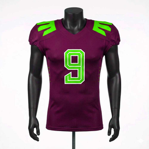 Camiseta de Fútbol Americano Personalizada para Hombre, Número 9 Verde, Sublimada, de Malla Transpirable, Manga Corta, Ajuste Atlético, para Verano - Product Image 1