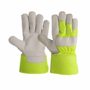 Gants de travail en cuir de vachette grainé de haute qualité, fluorescents, résistants à l'abrasion, durables, gants de rigueur canadiens - Product Image 1