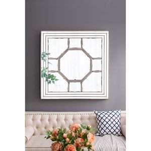 Specchio da Parete Quadrato Stile Antico 48x48 Pollici, Cornice Decorativa a Specchio per Soggiorno, Ingresso, Tavolo Console, Decorazione Murale Unica - Product Image 2