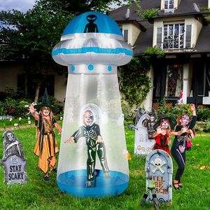 8.8 FT Halloween Fun Tall UFO Inflatable Yard Decoration with LED Lights Built-in Stand for Outdoor Holiday Decorations - Product Image 2