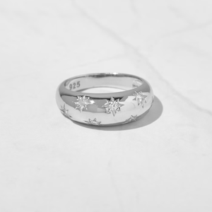 Anillo de plata 925 chapado en oro con estrella y diamante Moissanite, anillo de moda para mujer, regalo para fiesta de bodas, joyería fina - Product Image 2