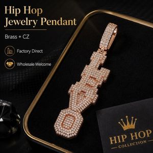 Pendentif Hip Hop en Laiton avec Micro-Pavé de Zircon Cubique et Placage Or Rose 18K pour Hommes, Mode Streetwear - Product Image 3