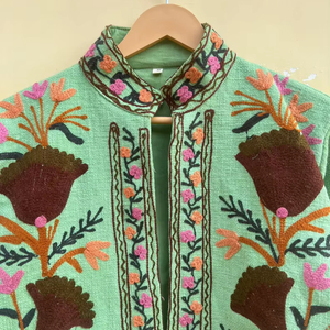 Handmade 100% Cotton Velvet Suzani Kimono Jacket | Autumn/<b>Winter</b> <b>Quilted</b> Breathable Eco-Friendly Boho Design Embroidery - Product Image 1