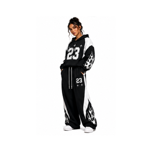 Conjunto Deportivo de Sudadera Holgada con Hombros Caídos y Pantalones para Entrenamiento, Ropa Deportiva Informal, Ropa de Calle, Ropa Deportiva - Product Image 5