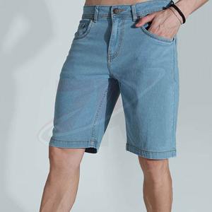 Pantalones Cortos de Mezclilla Lisos para Hombre, Estilo Casual Urbano, Fabricante OEM ODM, Pantalones Cortos de Jean de Algodón Duraderos al por Mayor - Product Image 3