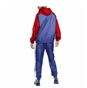 Survêtement à capuche pour homme, rouge et bleu, uni, décontracté, respirant, écologique, en polaire, manches longues, fermeture éclair sur le devant, en polyester, pour l'hiver - Product Image 3