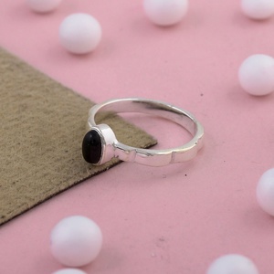 Natural <b>Black</b> Onyx <b>Ring</b> 925 Sterling Silver Oval Cabochon Gemstone <b>Ring</b> Wholesale Handmade Jewelry for <b>Men</b> Women - Product Image 2