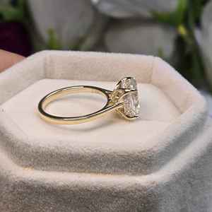 Trendy Rose Gold Plated Lab Grown Diamond and Moissanite <b>Ring</b> Stylish <b>Cross</b> Jewelry for Women - Product Image 1
