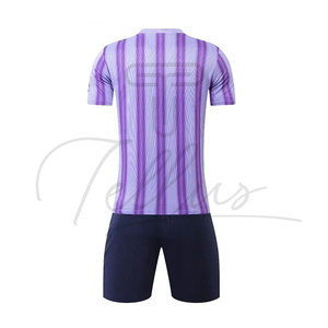 Tenue de football de haute qualité 2026 en polyester, maillot de football à col rond avec short, uniforme de football avec nom d'équipe personnalisé - Product Image 3