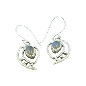 Boucles d'oreilles pendantes en argent sterling 925 faites à la main pour femmes, pierres précieuses en labradorite naturelle, cadeau de Noël pour elle - Product Image 1