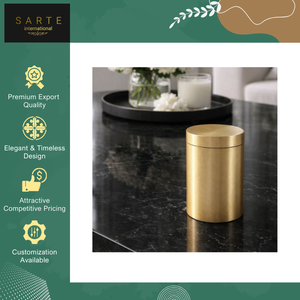 Boîte à thé en laiton de luxe dorée/argentée, artisanale, moderne, de haute qualité, hermétique, 150 ml, pliable, écologique, durable - Product Image 2