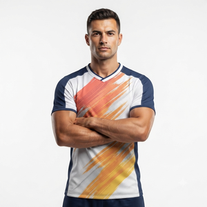 Custom V Neck Sublimation Sports T <b>Shirt</b> Breathable <b>Moisture</b> <b>Wicking</b> Athletic Jersey for Men Women Youth Sportswear and Active - Product Image 6
