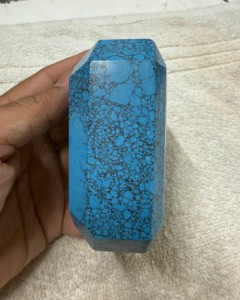 Lot en gros de 5000 carats de pierres précieuses naturelles en vrac, cabochons de turquoise chauffée à facettes taille émeraude octogonale, pour la fabrication de bijoux - Product Image 4