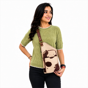 Sac à bandoulière en cuir de vachette véritable style western, sac de voyage tendance et élégant, facile à transporter, ceinture porte-monnaie, sacs multi-usages - Product Image 3