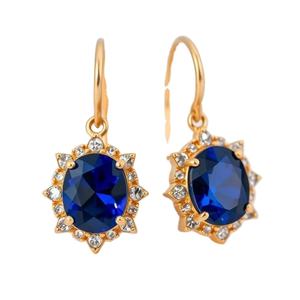 ของขวัญปาร์ตี้แบบเรียบง่าย925ทึบต่างหูห้อยเงินสเตอร์ลิงสำหรับผู้หญิงเครื่องประดับชั้นดีสีน้ำเงินมีดีไซน์หรูหรา - Product Image 1