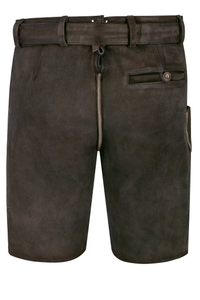Shorts bavarois en cuir pour hommes, gris, broderie florale, pantalon traditionnel Trachten, taille haute, vêtements décontractés - Product Image 4