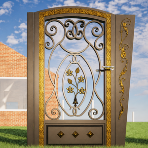 Diseños de Puertas Exteriores de Hierro Forjado Personalizados: Puertas de Entrada de Seguridad Hechas a Mano de Primera Calidad para Hogares de Lujo y Elegancia Duradera - Product Image 2