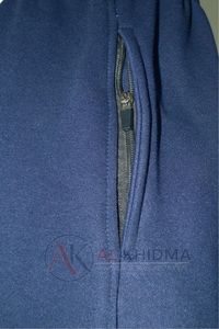 Pantalon de jogging bleu marine pour femme, coupe droite, écologique, respirant, taille haute, cargo, en molleton de coton, marque privée, vente en gros - Product Image 4