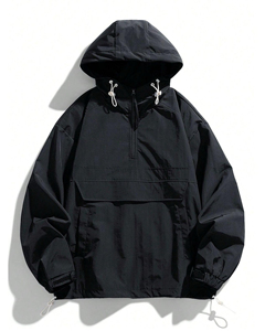 Custom Men's Polyester Reflective <b>Windbreaker</b> Jacket <b>Vintage</b> Retro Waterproof Sports Outdoor Plus Size Hooded Anti-UV Streetwear - Product Image 3