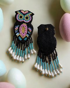 Custom Handmade Beaded Embroidery <b>Earrings</b> for Women Featuring Colorful Artistic Designs for Fashion Jewelry Wholesale Suppliers - Product Image 1