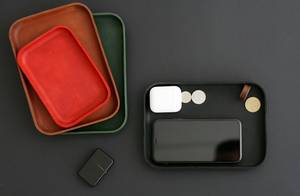 Bandeja de Servicio de Cuero Genuino para Hotel de Lujo, Caja de Almacenamiento Decorativa para Mesa de Centro, Organizador de Artículos para Habitación, GLTY-0031 - Product Image 3