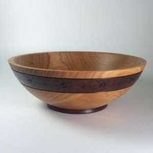 Elegante tazón redondo de madera para servir, frutero de madera maciza para centro de mesa - Product Image 3