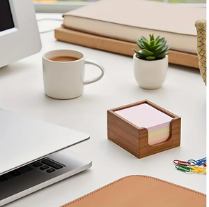 Luxury Wooden <b>Sticky</b> <b>Notes</b> Holder Handmade Square Shape Handmade Polished For Office Desk By UF INTERNATIONAL Crafts In India - Product Image 3