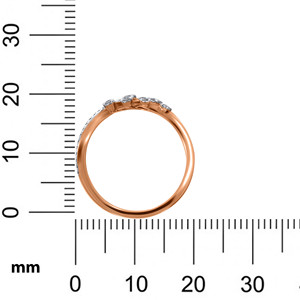 Anillo Elegante con Diseño Orbital Brillante, Oro Rosa de 18K, Diamante de Corte Redondo de 0.30 Ct, Engaste en Racimo, Regalo de Aniversario, Joyería - Product Image 4