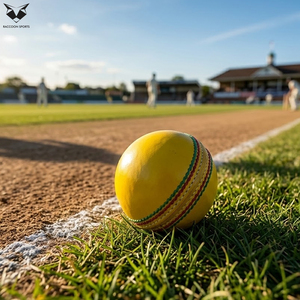 Trendy Professional Leather Cricket <b>Balls</b> Set Handcrafted Yellow Contrast Color Cricket Match <b>Balls</b> for High Level Tournament - Product Image 6