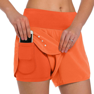 Shorts de sport 2 en 1 pour femmes, avec short intégré, personnalisation du logo, séchage rapide, pour entraînement fitness et sports de plein air - Product Image 1