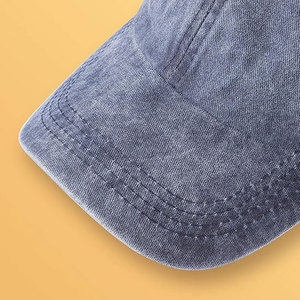 Gorra de Béisbol Unisex de Mezclilla Lavada, 6 Paneles, Ajustable, Color Sólido, Informal, para Adultos, para las Cuatro Estaciones - Product Image 3