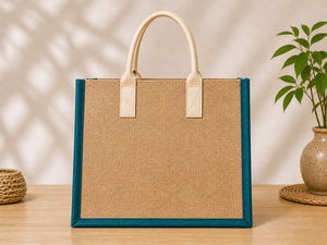 custom laminated jute tote <b>bag</b> <b>peacock</b> print eco friendly reusable shopping <b>bag</b> zipper pocket cotton handle wholesale - Product Image 6