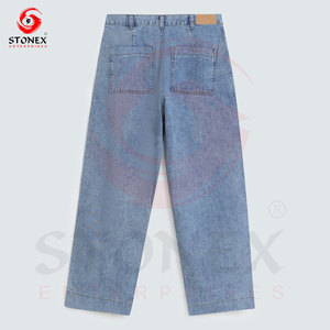 Pantalones Vaqueros de Mezclilla Azul Medio para Hombre, Corte Relajado, al por Mayor, Estilo Casual, Pierna Recta, Moda Urbana, Algodón - Product Image 6