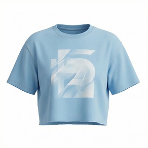 เสื้อครอปท็อปผู้หญิงผ้าฝ้ายสีตามสั่ง แฟชั่นทรงเข้ารูป กระชับรูปร่าง เสื้อยืดสั้น สตรีทแวร์ ฟิตเนส ออกกำลังกาย เสื้อผ้ากีฬา - Product Image 1