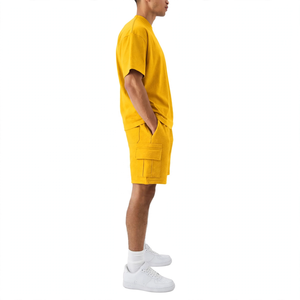 SPINE CRAFT Ensemble deux pièces streetwear décontracté pour homme en tissu éponge écologique haut de gamme, t-shirt à col rond ample pour jeune homme - Product Image 4