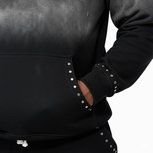Survêtement d'hiver décontracté 100 % coton, délavé à l'acide, respirant, haute qualité, avec logo personnalisé, coupe classique pour homme - Product Image 5