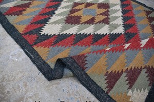 Govind Art <b>Rugs</b> Hand Tufted Eco Friendly Geometric Kilim Area <b>Rug</b> Rectangle Wool Flat Weave Living Room Latex Spot Clean Medium - Product Image 2
