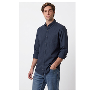 Camisa de Verano para Hombre Enovate, Casual, Transpirable, 100% Algodón, Lisa, con un Solo Botón, Manga Larga, Cuello Clásico, Modelo 9484 - Product Image 6
