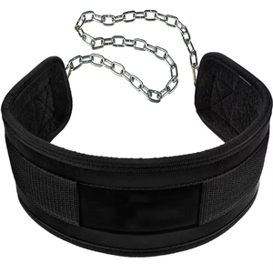 Ceinture de musculation personnalisable en néoprène EVA avec chaîne en acier de 32 pouces pour squats et dips, idéale pour l'haltérophilie, logo inclus - Product Image 2
