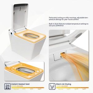 Inodoro Inteligente con Función de Agua Caliente, Apertura y Cierre Automáticos, Control Remoto, Producto para Baño - Product Image 4