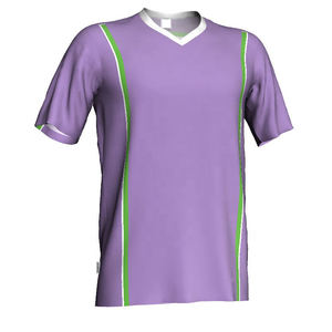 T-shirt de sport pour homme, col en V, violet, manches courtes, léger, respirant, entraînement athlétique, vêtements décontractés - Product Image 1