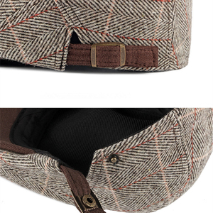 Gorra Newsboy de Tweed de Lana Personalizada con Etiqueta Privada, Gorra Baker Boy Retro, Gorra Newsboy Clásica de Tweed de Venta Caliente al por Mayor, Gorra Peaky con Logotipo Personalizado - Product Image 4