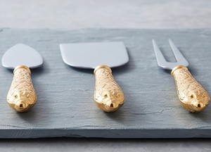 Stainless Steel <b>Cheese</b> <b>Knife</b> <b>Set</b> With Gold Brass Handle Perfect Cutlery Flatware For Kitchenware Wedding And Parties Use - Product Image 3