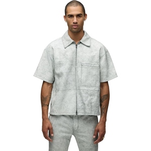 เสื้อเชิ้ตหนังแท้แขนสั้นคุณภาพสูงแบบใหม่สำหรับผู้ชาย รับผลิตแบบ OEM ODM และสั่งทำได้ - Product Image 1