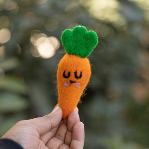 Carottes en feutre de laine faites à la main, décoration de Pâques, guirlande de légumes en feutre, aliments de jeu d'imitation, garniture pour panier de Pâques, en vrac - Product Image 6